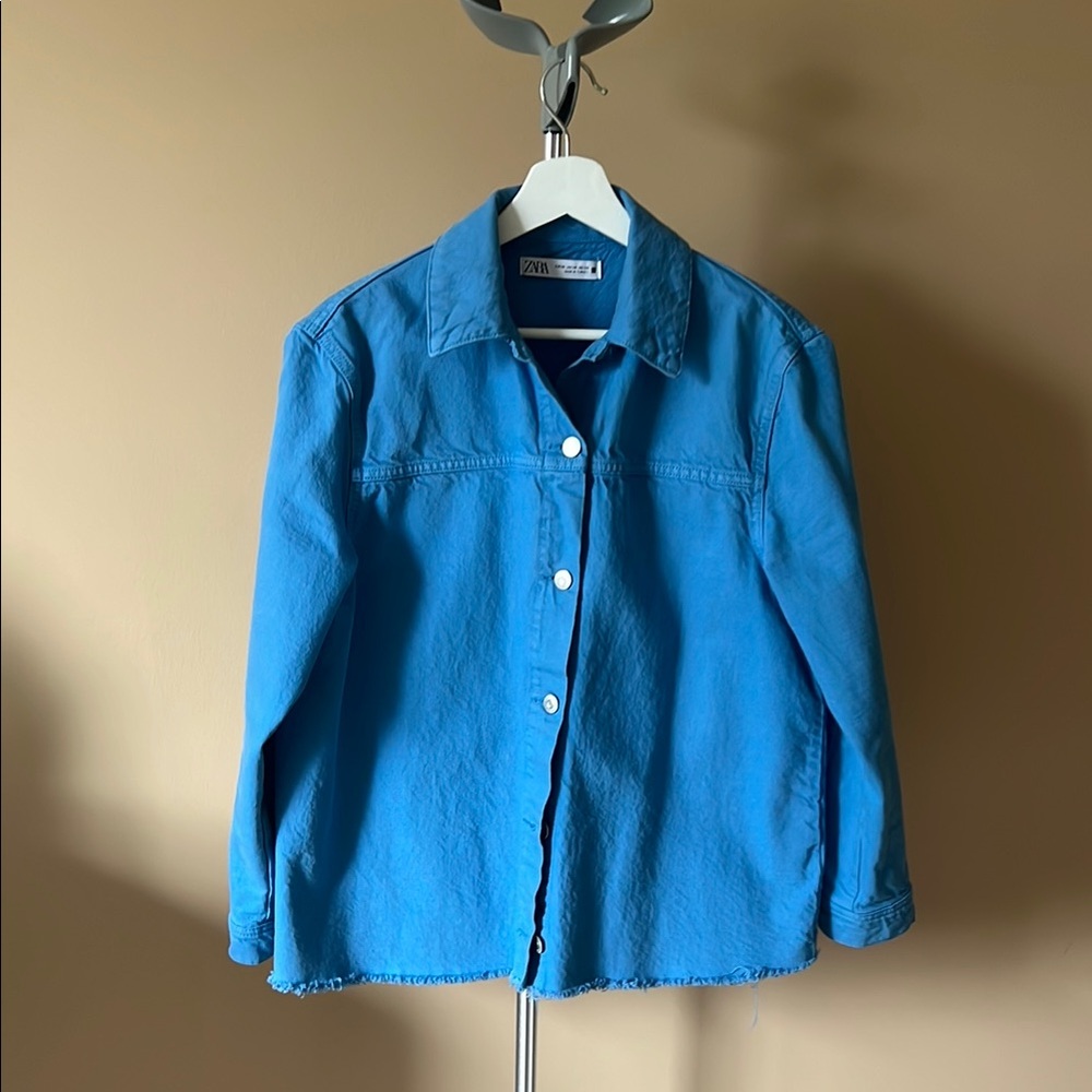 Zara Blue Button-Up Shirt